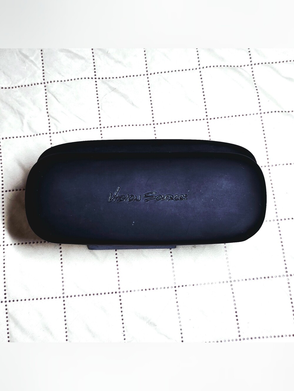 Vision Source Matte Black Hard Shell Eyeglass Case Clamshell Protective Luxury